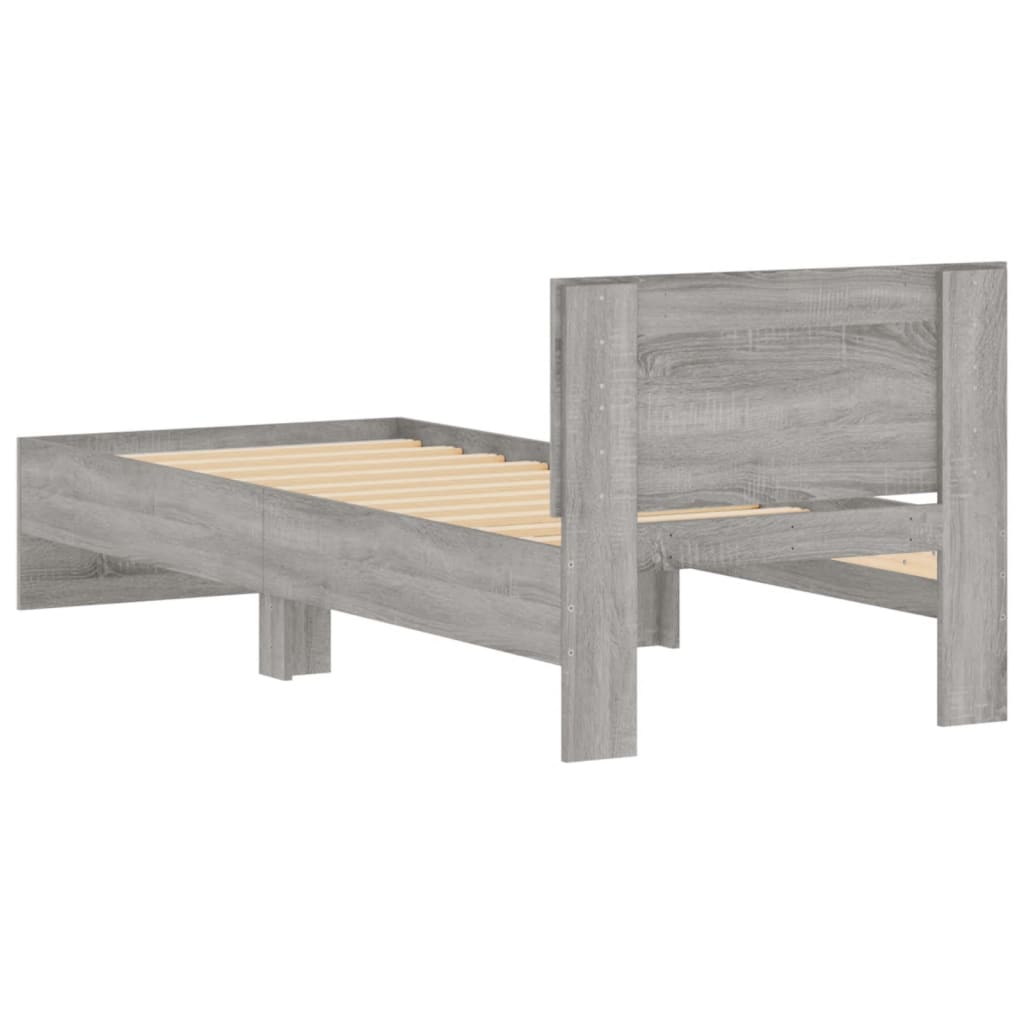 Giroletto con Testiera Grigio Sonoma 75x190cm Legno Multistrato - homemem39