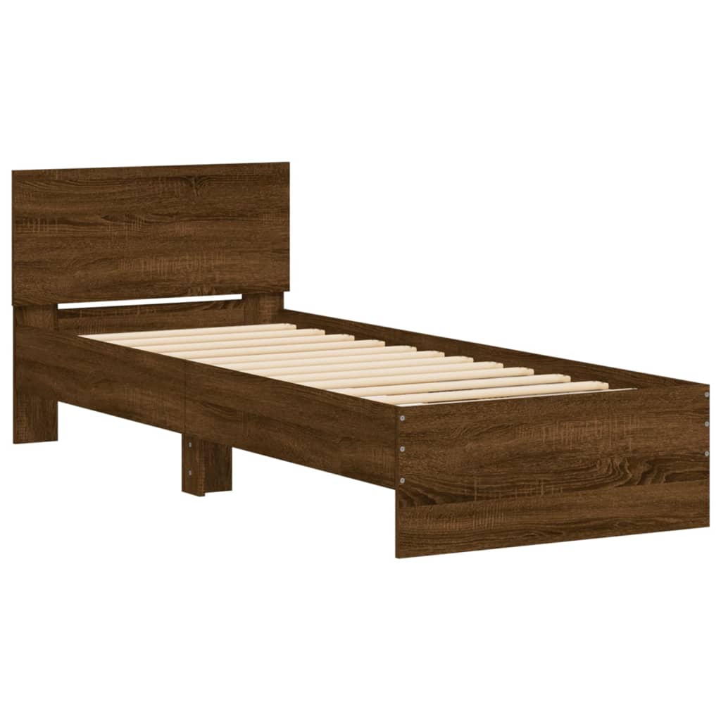 Giroletto senza Materasso con Testiera Rovere Marrone 75x190 cm - homemem39