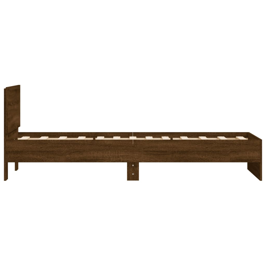 Giroletto senza Materasso con Testiera Rovere Marrone 75x190 cm - homemem39
