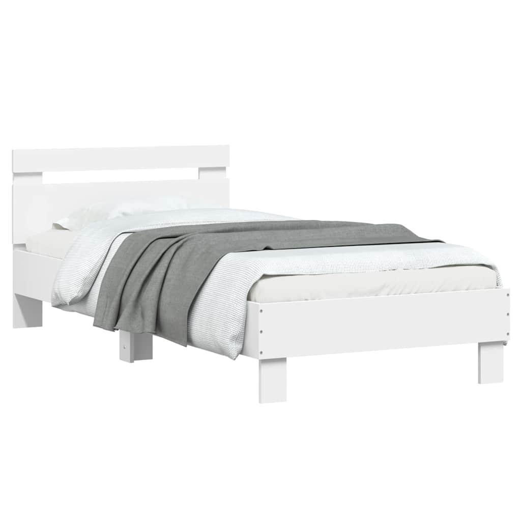 Giroletto con Testiera e LED Bianco 75x190 cm | homemem39