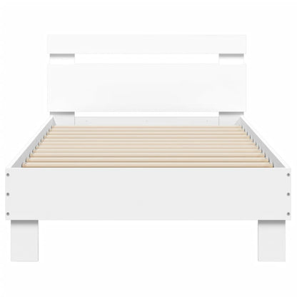 Giroletto con Testiera e LED Bianco 75x190 cm - homemem39