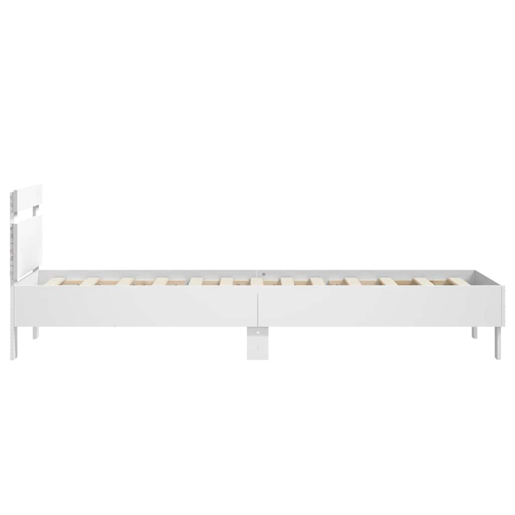 Giroletto con Testiera e LED Bianco 75x190 cm | homemem39