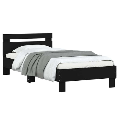 Giroletto con Testiera e LED Nero 75x190 cm | homemem39
