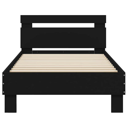 Giroletto con Testiera e LED Nero 75x190 cm | homemem39