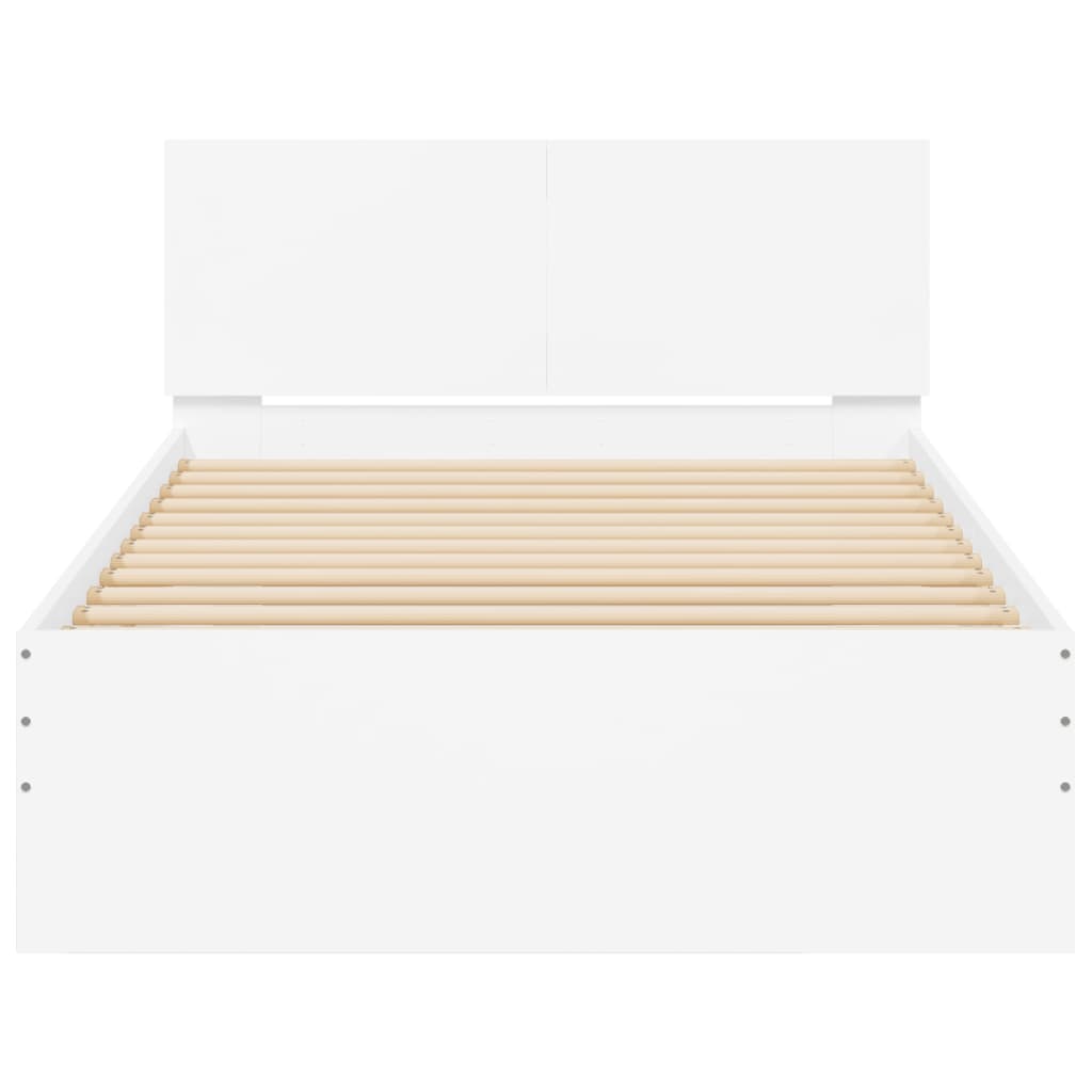 Giroletto con Testiera e LED Bianco 100x200 cm - homemem39