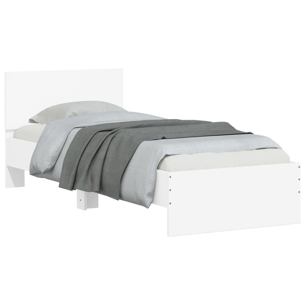 Giroletto con Testiera e LED Bianco 90x200 cm | homemem39