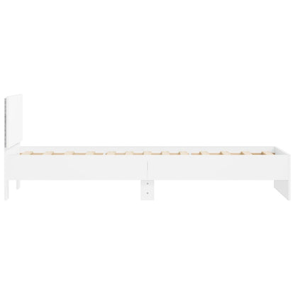 Giroletto con Testiera e LED Bianco 90x200 cm | homemem39