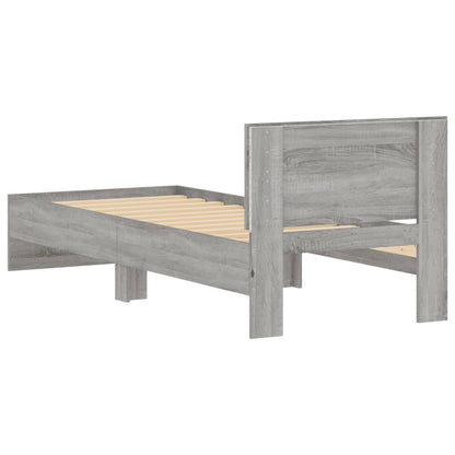Giroletto con Testiera e LED Grigio Sonoma 90x200 cm | homemem39