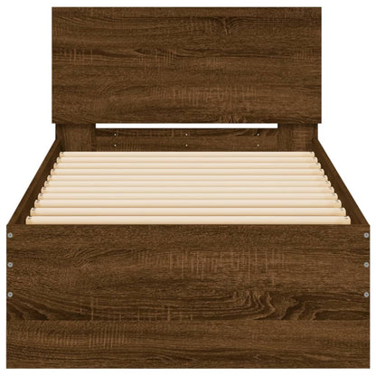 Giroletto con Testiera e LED Rovere Marrone 90x200 cm - homemem39
