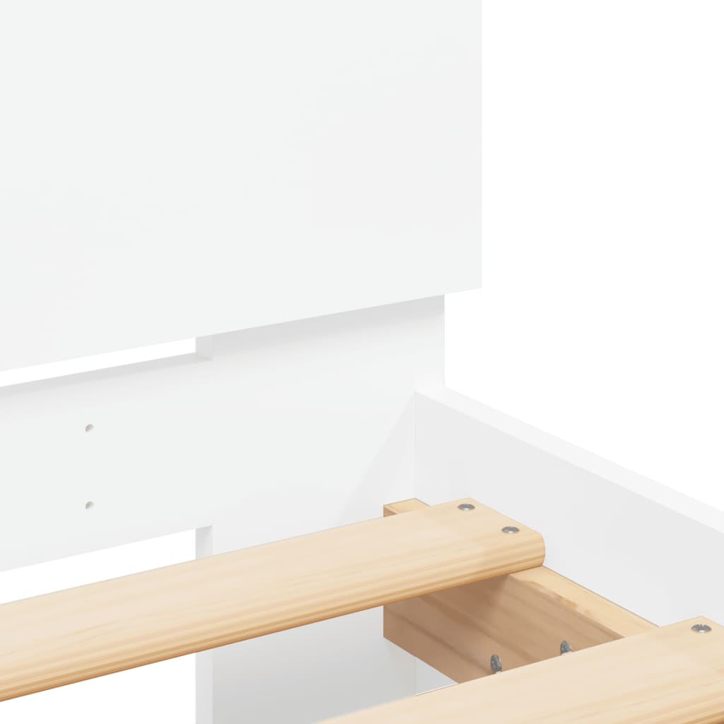 Giroletto con Testiera e LED Bianco 90x190 cm | homemem39