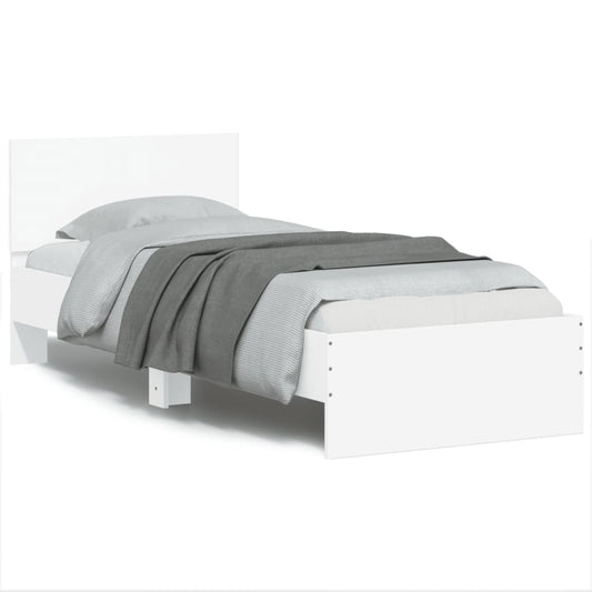 Giroletto con Testiera e LED Bianco 75x190 cm | homemem39