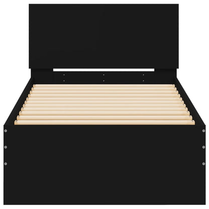 Giroletto con Testiera e LED Nero 75x190 cm - homemem39