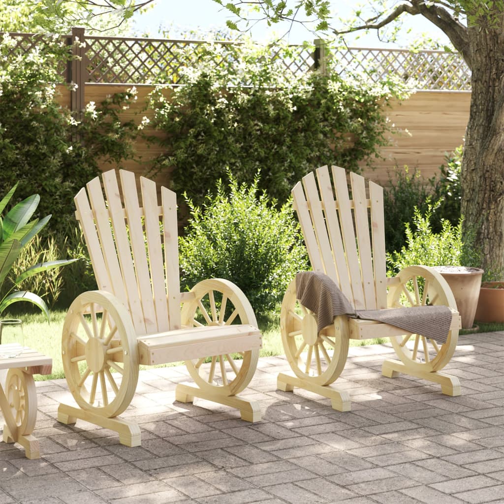 Sedie da Giardino Adirondack 2 pz in Legno Massello di Abete - homemem39