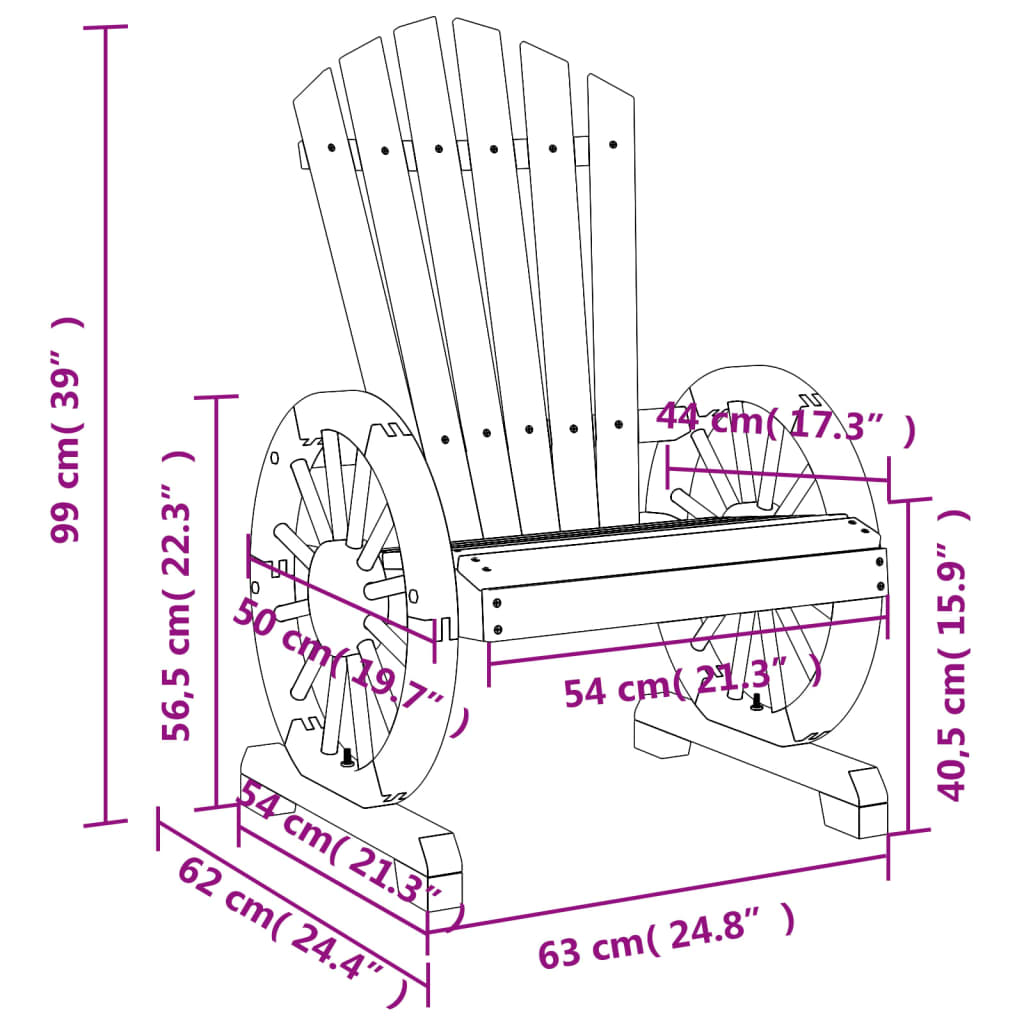 Sedie da Giardino Adirondack 2 pz in Legno Massello di Abete - homemem39