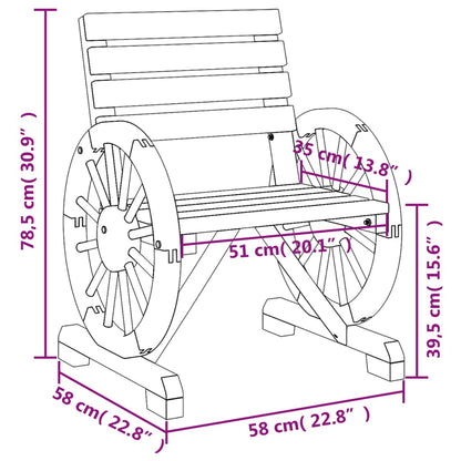 Sedie da Giardino 2 pz 58x58x78,5 cm in Legno Massello di Abete - homemem39