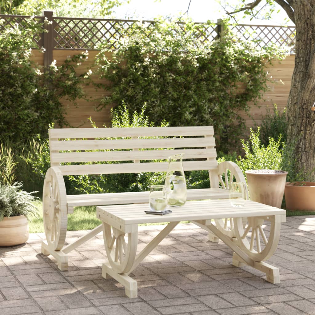 Set Salotto da Giardino 2 pz in Legno Massello di Abete