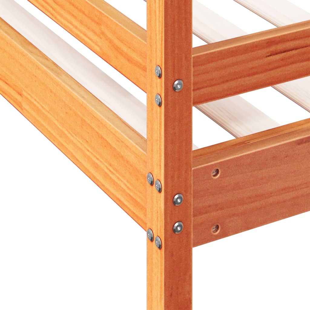 Letto a Castello 80x200/120x200 cm Marrone Cera Massello Pino | homemem39