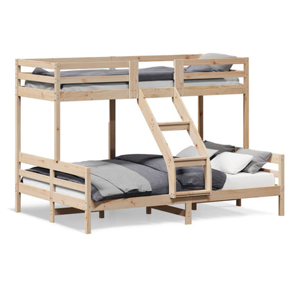 Letto a Castello 80x200/140x200 cm in Legno Massello di Pino | homemem39