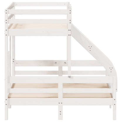 Letto a Castello 80x200/140x200cm Bianco Legno Massello di Pino | homemem39