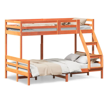 Letto a Castello 80x200/120x200 cm Marrone Cera Massello Pino | homemem39