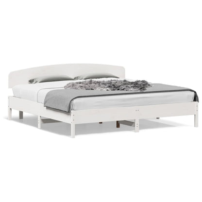 Giroletto senza Materasso Bianco 200x200 cm Legno Massello Pino | homemem39