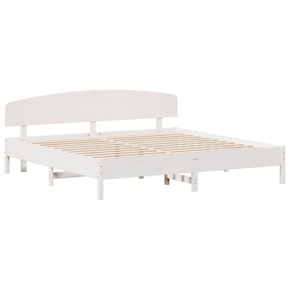 Giroletto senza Materasso Bianco 200x200 cm Legno Massello Pino | homemem39
