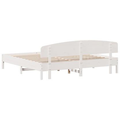 Giroletto senza Materasso Bianco 200x200 cm Legno Massello Pino | homemem39