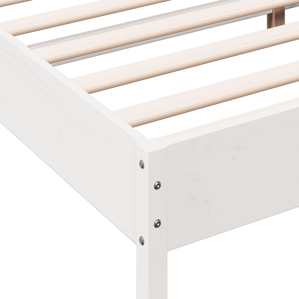 Giroletto senza Materasso Bianco 200x200 cm Legno Massello Pino | homemem39