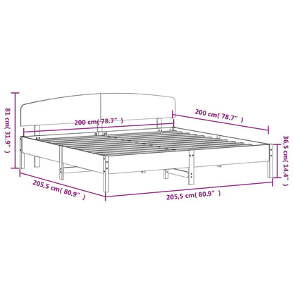 Giroletto senza Materasso Bianco 200x200 cm Legno Massello Pino | homemem39