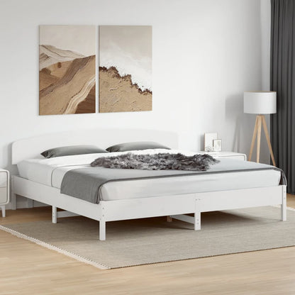 Giroletto senza Materasso Bianco 200x200 cm Legno Massello Pino | homemem39