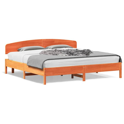 Giroletto senza Materasso Marrone Cera 180x200 cm Legno di Pino | homemem39