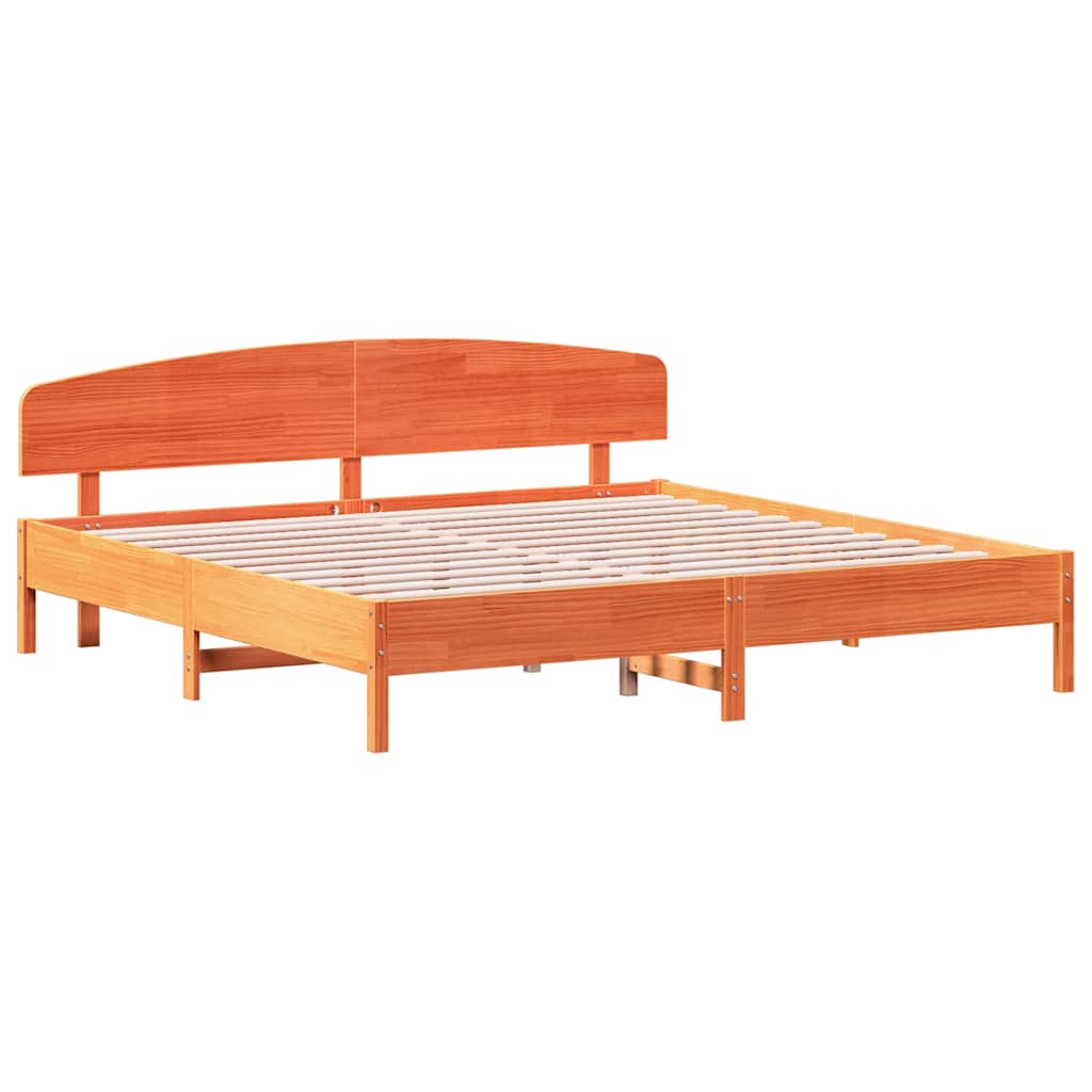 Giroletto senza Materasso Marrone Cera 180x200 cm Legno di Pino | homemem39