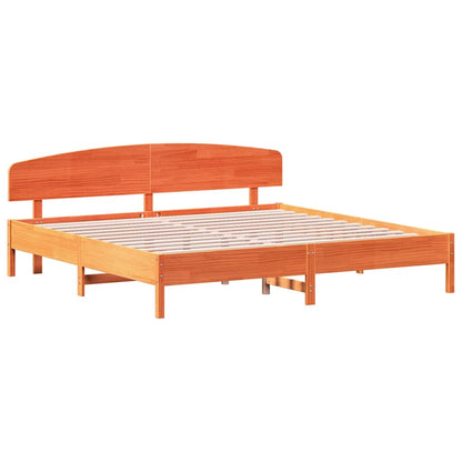 Giroletto senza Materasso Marrone Cera 180x200 cm Legno di Pino | homemem39