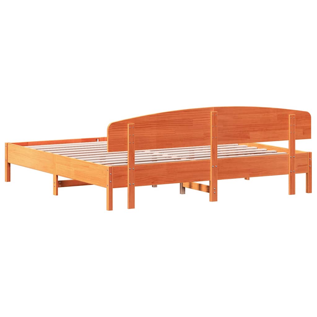 Giroletto senza Materasso Marrone Cera 180x200 cm Legno di Pino | homemem39