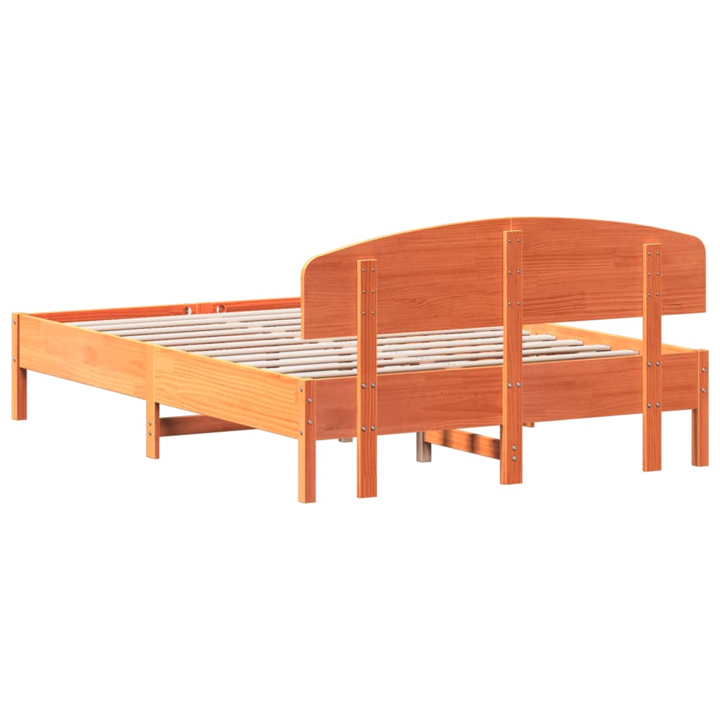 Giroletto senza Materasso Marrone Cera 140x200cm Massello Pino | homemem39