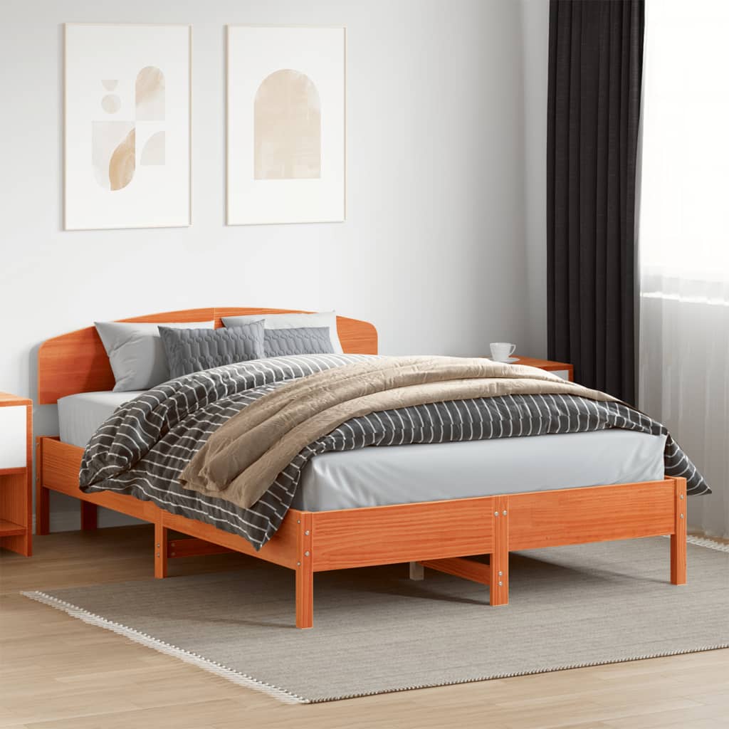 Giroletto senza Materasso Marrone Cera 140x200cm Massello Pino | homemem39