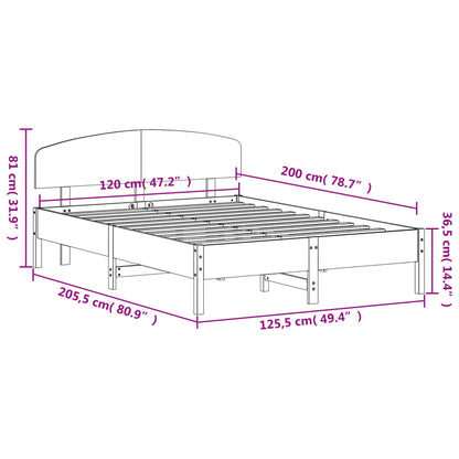 Giroletto senza Materasso Marrone Cera 120x200 cm Legno di Pino | homemem39