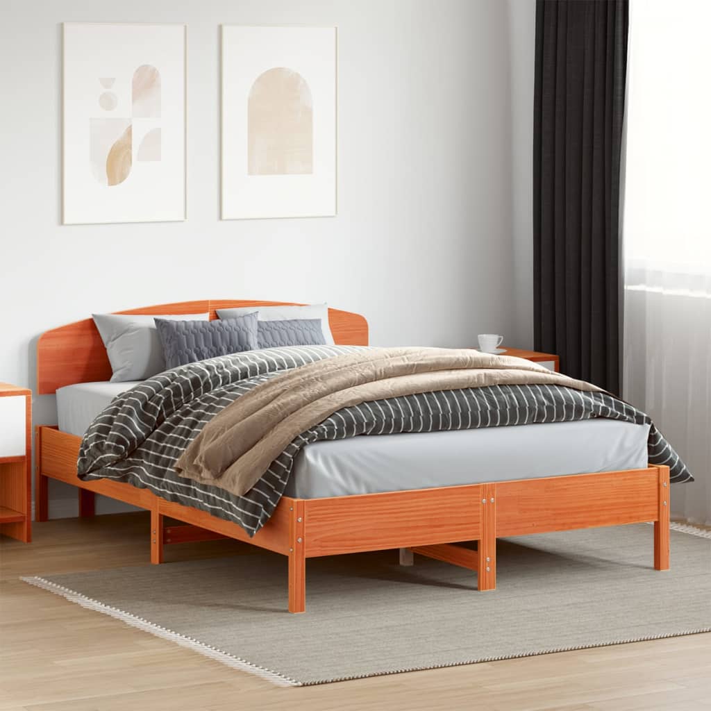 Giroletto senza Materasso Marrone Cera 120x200 cm Legno di Pino | homemem39