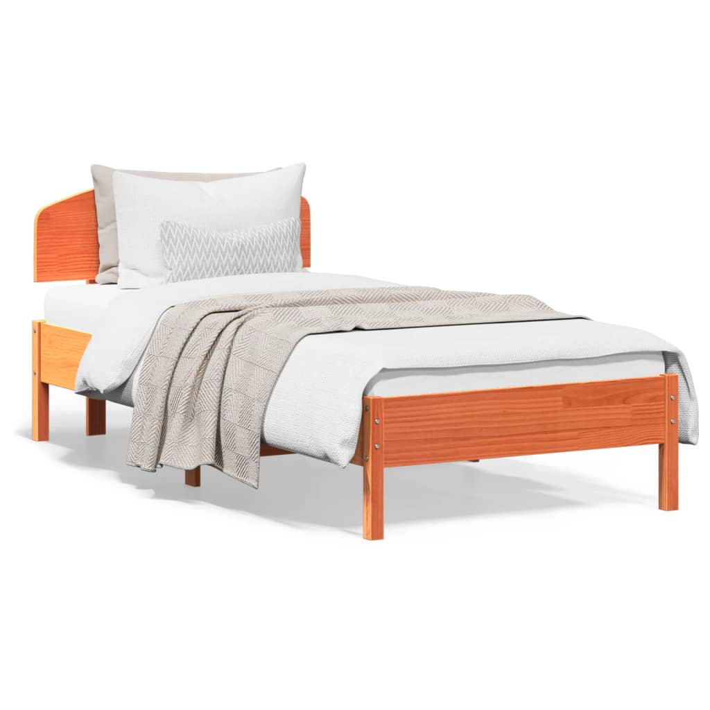 Giroletto senza Materasso Marrone Cera 100x200 cm Legno di Pino | homemem39