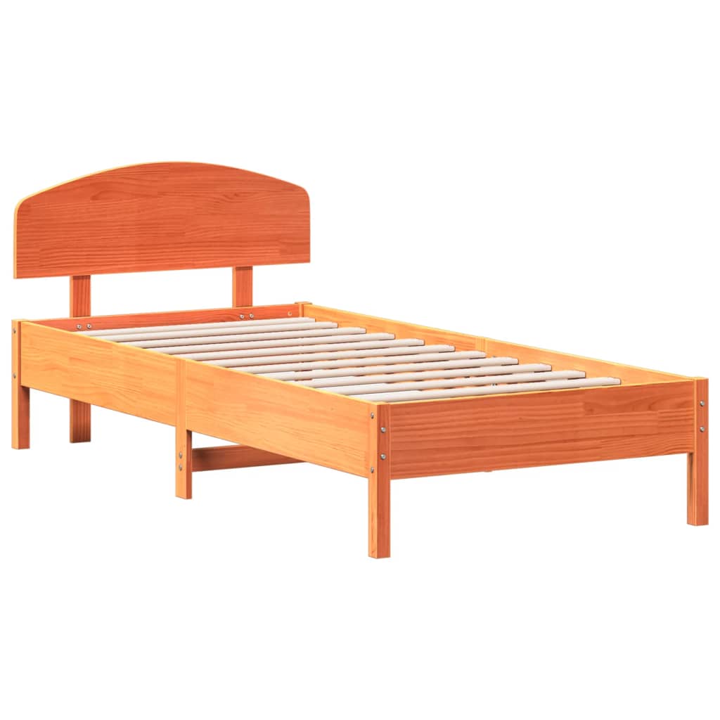 Giroletto senza Materasso Marrone Cera 100x200 cm Legno di Pino | homemem39