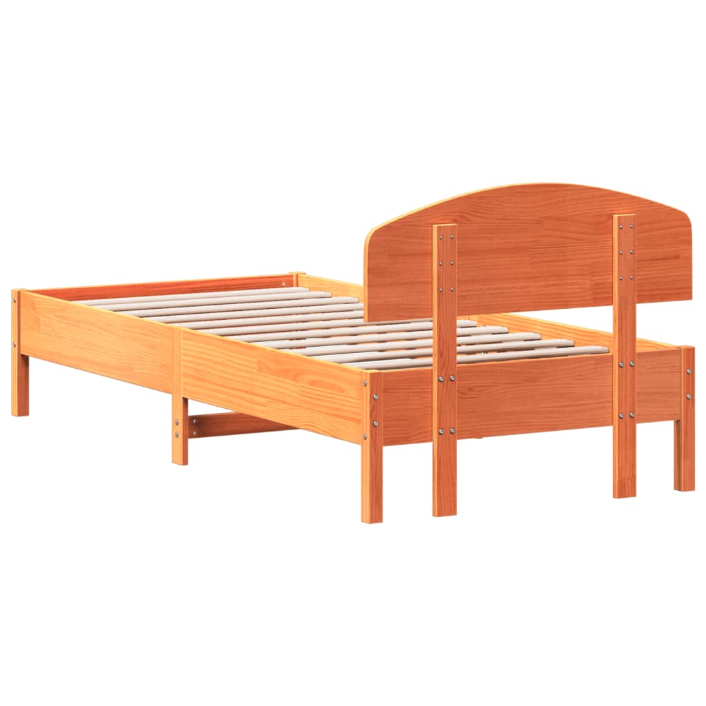 Giroletto senza Materasso Marrone Cera 100x200 cm Legno di Pino | homemem39