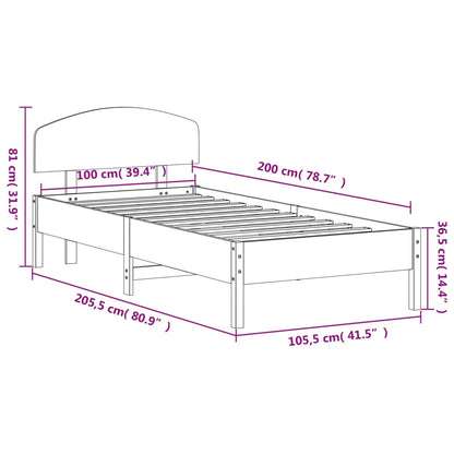 Giroletto senza Materasso Marrone Cera 100x200 cm Legno di Pino | homemem39