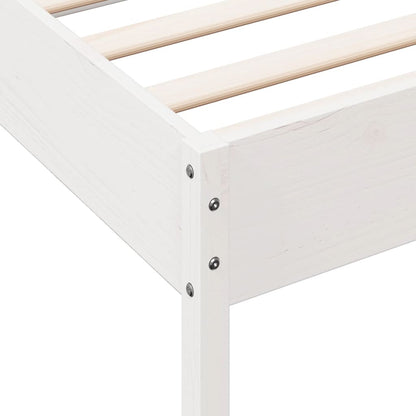 Giroletto senza Materasso Bianco 90x200 cm Legno Massello Pino