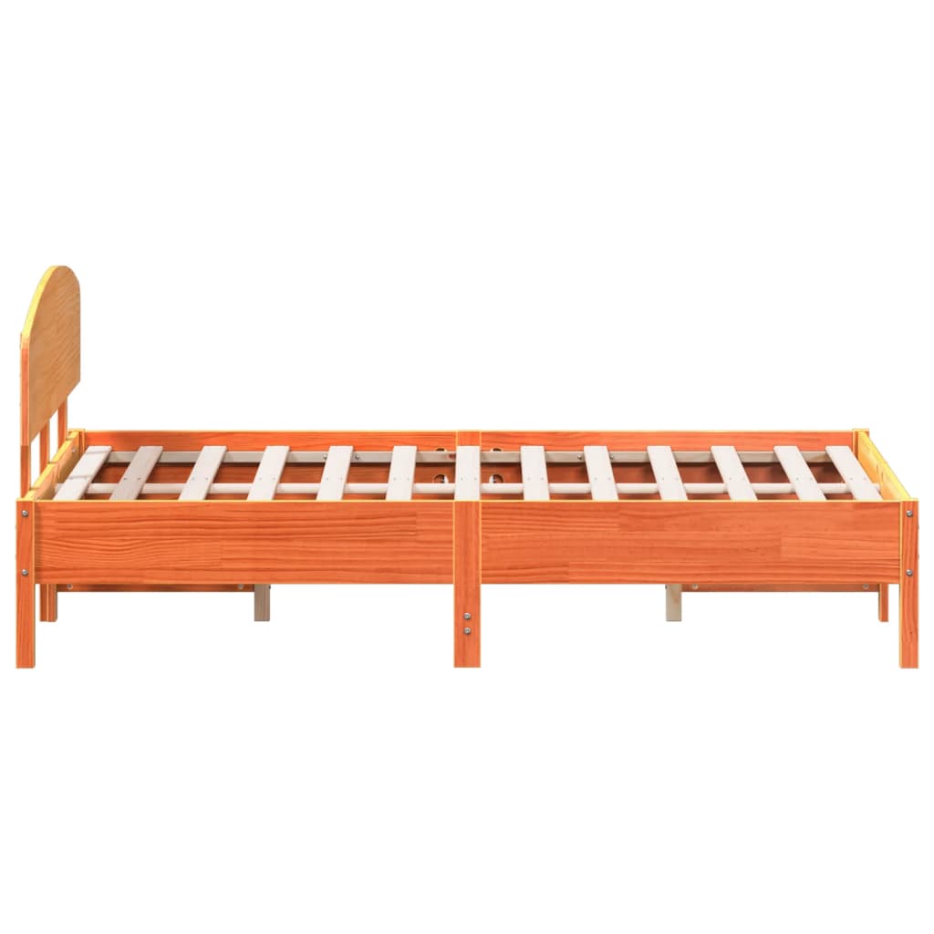 Letto senza Materasso Marrone Cera 140x190 cm in Legno di Pino | homemem39