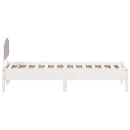 Letto senza Materasso Bianco 90x190 cm in Legno Massello Pino - homemem39