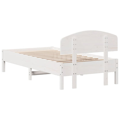 Letto senza Materasso Bianco 90x190 cm in Legno Massello Pino - homemem39