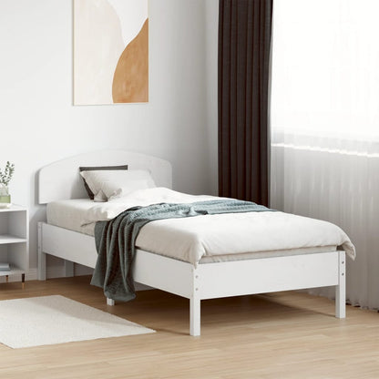 Letto senza Materasso Bianco 90x190 cm in Legno Massello Pino - homemem39