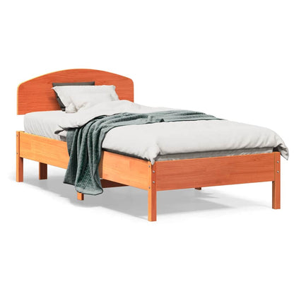 Letto senza Materasso Marrone Cera 75x190 cm in Legno di Pino | homemem39
