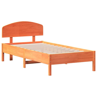 Letto senza Materasso Marrone Cera 75x190 cm in Legno di Pino | homemem39