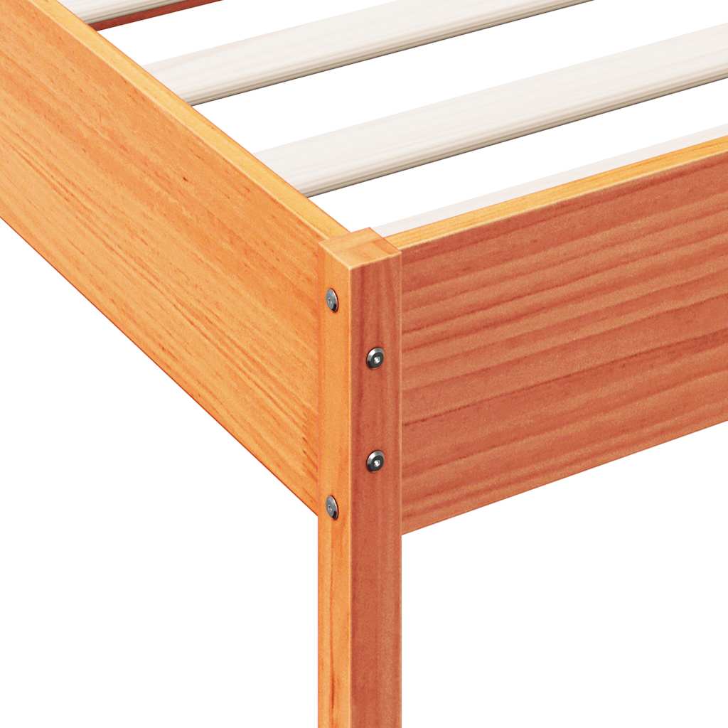 Letto senza Materasso Marrone Cera 75x190 cm in Legno di Pino | homemem39